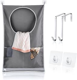SnelShoppen - Grote Hangende Waszak - 73x48 cm - Wascollectoren voor Deur - Inclusief 2 Zuignappen & 2 Roestvrijstalen Haakjes - Ideaal voor Badkamer, — thumbnail 1