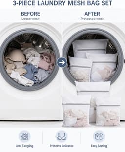 SnelShoppen - Waszakken 3 Stuks, Wasmachine Covers met Rits 30 x 40 cm, Delicate Waszakken voor Sokken, Bh's, Mesh Pockets, Anti-Pilling en Anti-Defor — thumbnail 5