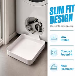 Lekbak wasmachine - Wateropvangbak voor Restwater - Opvangbak - afvoerbak - wateropvangbak voor kelder, woning, camper - wit - 17.8 x 17.8 cm — thumbnail 2