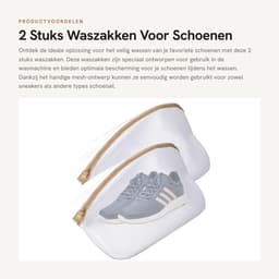 Dailygoods- Waszakken 2 Stuks - Waszakken voor Schoenen - Wasnet met Ritssluiting - Herbruikbaar - Polyester - 24x24x40cm - Schoenenwaszak — thumbnail 1