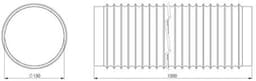 Flexibele PVC Ventilatieslang Ø 150mm - 1 meter - Afvoerslang voor Droger, Airconditioning, Afzuigkap - Versterkt met Staaldraad — thumbnail 3