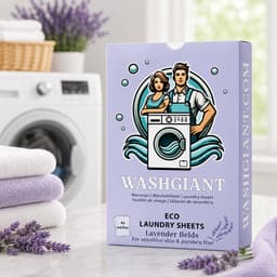 Washgiant Wasstrips Lavender Fields – Frisse Lavendelgeur – Wasmiddeldoekjes – Microplasticvrij Wasmiddel – 44 Wasbeurten — thumbnail 1