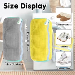 Solidchoice- Waszak Herbruikbaar - 2 Stuks Schoenenzakken - Waszak met Ritssluiting - Netmateriaal - 39 x 19 cm - Efficiënte Reiniging - Schoenentas — thumbnail 3