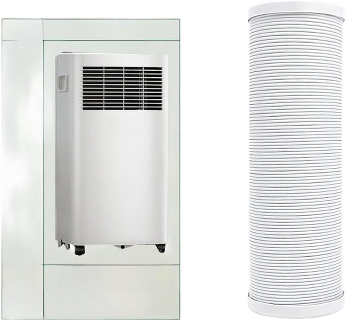 Airco Afvoerslang - Flexibele PVC Buizen - Mobiele Airco - Met Klemring - 13cm 1.5m - Wit — afbeelding 1