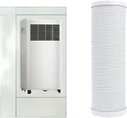 Airco Afvoerslang - Flexibele PVC Buizen - Mobiele Airco - Met Klemring - 13cm 1.5m - Wit — thumbnail 1