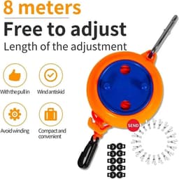 Droogrek Kleding - Waslijn Outdoor - Kleding Drogen - Intrekbaar Winddicht - 8 Meter - Oranje — thumbnail 2