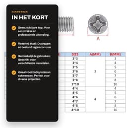 Dailygoods- Madenschroeven M2,5 x 2,5 mm - 100 Stuks - Roestvrij Staal — thumbnail 1