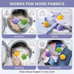 Wasballen voor wasmachine, 15 stuks, wasbal tegen klitten en rimpels, herbruikbare wasballen van pvc voor - ShopVlot — thumbnail 3