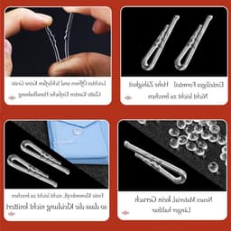 Set van 300 Mini Kledingknijpers van Plastic - Transparante U-vormige Klemmen voor Hemden, Sokken en Ties — thumbnail 2