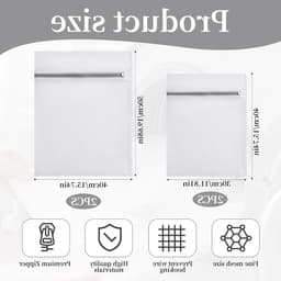 Set van 4 waszakken voor delicate was 30 x 40 cm en 40 x 50 cm - herbruikbare wasnetten met rits voor lingerie, ondergoed, sokken en fijne kledingstukken — thumbnail 5