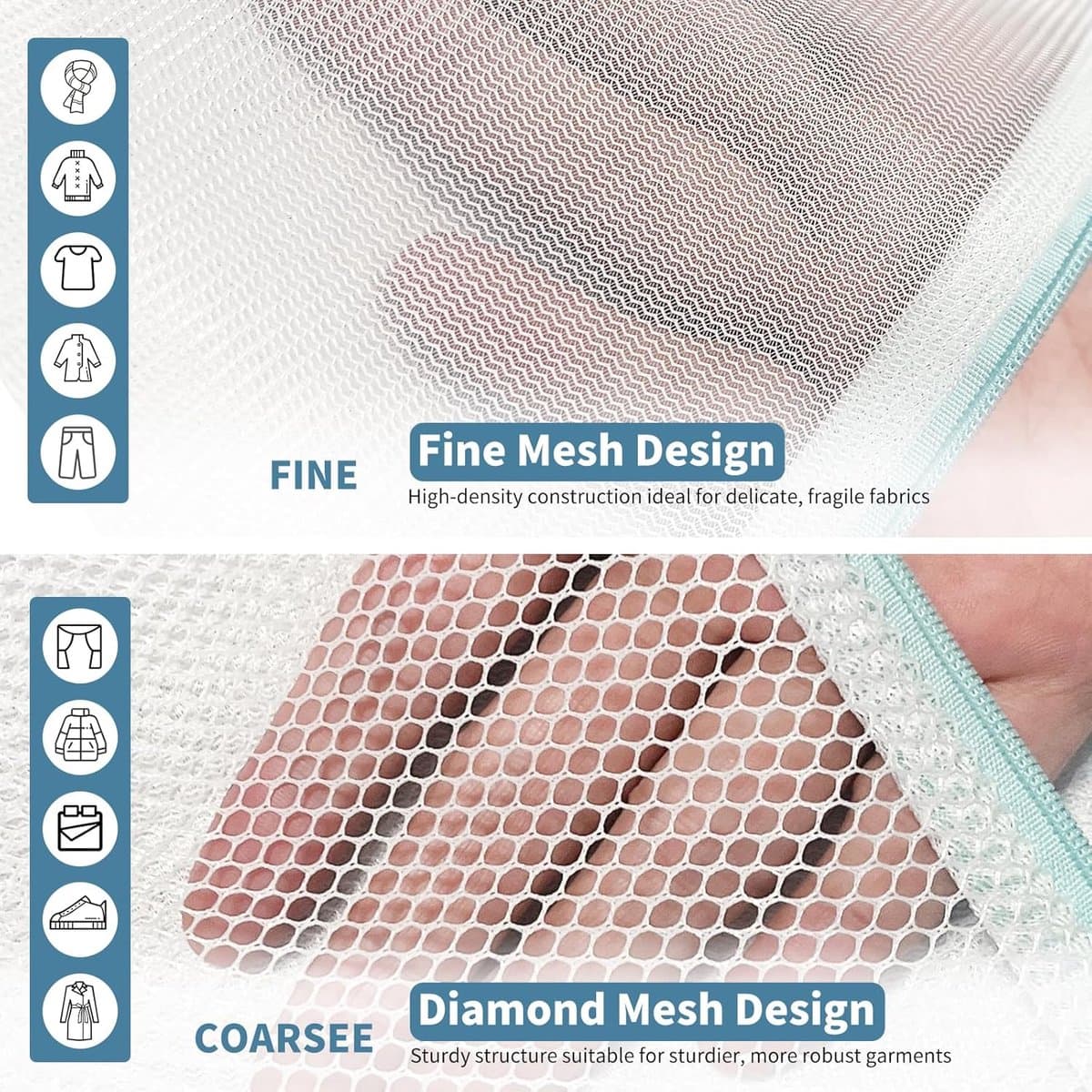 Grote Wasnetten voor Wasmachine - Polyester - Ademend Mesh-ontwerp - Verborgen Ritssluiting - Voor Delicate Kleding — afbeelding 1