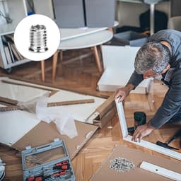 SnelShoppen - M6 Schroefmoeren 15 mm voor Hout, Verzinkte Staal Schroefmoeren, Binnen- en Buitendraad, Geschikt voor Staal, Dennenhout, Plywood en Com — thumbnail 2