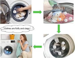 SnelShoppen - Droogballen voor Wasdroger, 15 Stuks Wasballen voor Wasmachine, Fluffy Wasballen voor Tumble Dryer, Herbruikbare TPR Droogballen in 3 Kl — thumbnail 5