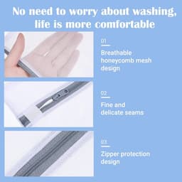 SnelShoppen - 4 stuks netwaszakken voor wasmachine 30 x 20 cm, waszak voor ondergoed, lingerie, sokken met veilige ritssluiting, duurzame polyester wa — thumbnail 4