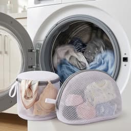 Set van 2 fijne wasnetten voor lingerie, ondergoed en sokken, met ritssluiting en vormvast ontwerp voor optimale bescherming in de wasmachine — thumbnail 2