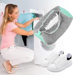 SnelShoppen - 2 stuks Schoenwaszakken voor Wasmachine, Herbruikbare Schoenentas met Rits, Bescherming voor Schoenen in Wasmachine en Droger, Grijs, 19 — thumbnail 5