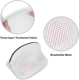 SnelShoppen - 2-in-1 Waszak voor Schoenen, Beschermt en Verhindert Beschadiging, Mesh, Herbruikbaar, 42x24x24 cm, Ideaal voor Wasmachine — thumbnail 3