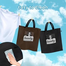 SnelShoppen - 2x Waszakken 53x54cm - Herbruikbare Waszak met 2 Compartimenten, Dikke Handvatten, Ideaal voor Vuile Kleding, Sport, Strand, Kamperen — thumbnail 2