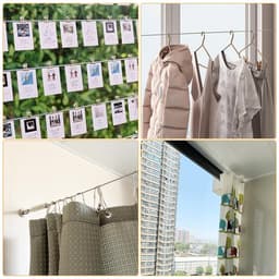 SnelShoppen - 5 m Gordijnspanningsdraadset, Roestvrijstalen Waslijn, Stevig Fotodisplaykoord, Duurzaam Tuin- en Raamgebruik, Zwart — thumbnail 5