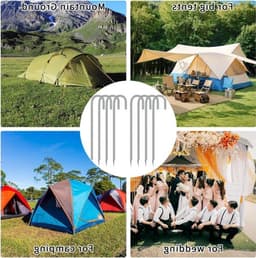 8 Stuks Grondankers 30 cm Lang met J-Haak voor Tent, Tuin, Trampoline en Campinggebruik — thumbnail 4