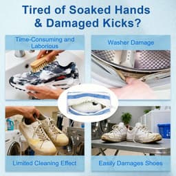 Schoenwaszak - Sneaker waszak - Waszak voor schoenen - Herbruikbaar - Wasnet Voor Schoenen - Wasmachine&Droger - Schoenen Waszak - Voor Sneakers en Tennisschoenen - Netje Anti-Vervorming - Blauw/Wit — thumbnail 3