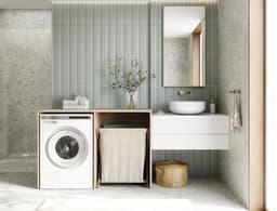 Wasmachinekast - Badkamermeubel - Ruimte Organiseren - Modulaire Constructie - 130 cm Breed - Sonoma Eiken — thumbnail 3