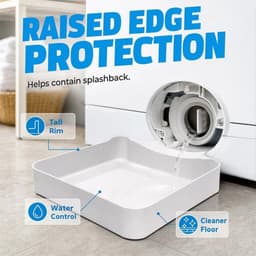 2 stuks Lekbakken voor de wasmachine - Filterbak voor wasmachines - Opvangbak voor de afvoerslang van de wasmachine - Vierkante lekbak - Afvoertrechter voor wasdrogers - Met reinigingsborstel - Voor wasmachines, drogers (17,8*5 cm - Wit) — thumbnail 4