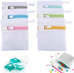 Set van 6 Mini Waszakken met Honingraatstructuur, Mesh Wasnet voor Fijne Was, Ideaal voor Ondergoed en Sokken (13 x 12 cm) — thumbnail 1