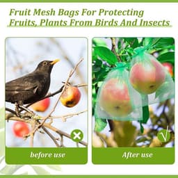 Beschermhoezen Fruit - Netzakjes Tassen - Fruit Beschermen - Ademend Organza Materiaal - 120 Stuks - Transparant — thumbnail 5