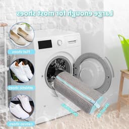 2 x Dikke Waszakken voor Wasmachine, Grijs, Herbruikbaar, Anti-deformatie, 360° Reiniging, Verborgen Rits, Geschikt voor Sportschoenen en Kleding — thumbnail 5
