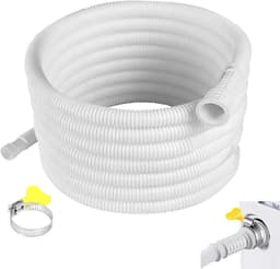 1-pack – Aircoslang – Afvoerslang voor mobiele airco – Airco-accessoire – Verlengslang – Inclusief 1 klem – Geschikt voor luchtontvochtigers, airco's en buitenkranen – Geschikt voor diameters van 15–25 mm – 3 meter lang – Wit — thumbnail 1