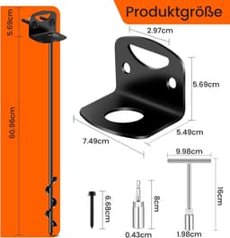SnelShoppen - Grondankers voor Trampolinepalen, Robuuste Camper Schuur Ankers, Opslag, Schuuranker en Speelset, Schommelanker, Haringen voor Hek, Carp — thumbnail 2