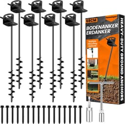 SnelShoppen - Grondankers voor Trampolinepalen, Robuuste Camper Schuur Ankers, Opslag, Schuuranker en Speelset, Schommelanker, Haringen voor Hek, Carp — thumbnail 1