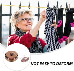 Uittrekbare Waslijn - Drooglijn Muurbevestiging - Kleding Drogen - Ruimtebesparend Ontwerp - 9.5 Centimeter - Roségoud — thumbnail 4