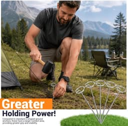 Grondankers, grondankers, diameter 4 mm, roestvrij, grondankers, haringen voor onkruiddoek, tuinvlies, camping (25 stuks) — thumbnail 5