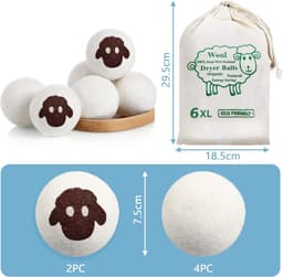 SnelShoppen - Drogerballen voor Wasdrogers - 6 Stuks Natuurlijke Wasverzachter van 100% Schapenwol - Vrij van Schadelijke Stoffen - Ideaal voor Donsja — thumbnail 5