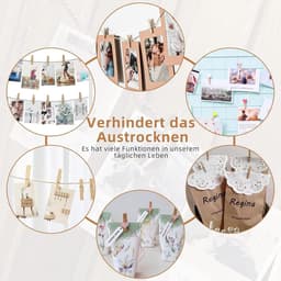 Houten Mini Clips - Kleine Knijpers - Decoratie Foto's - Stevig Natuurhout - 200 Stuks - Bruin — thumbnail 3