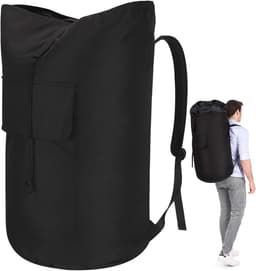 Waszak voor op reis, vuile was, XXL, 115 liter, waszak met 2 gevoerde schouderbanden, waterdichte waszak, opvouwbare opbergzak, dagrugzak, plundry bag — thumbnail 1