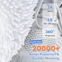 SnelShoppen - Schoenwaszak met 2 vakken voor schoenen, waszak met verborgen rits, 360° reiniging, herbruikbaar, dimensionaal stabiel, wit — thumbnail 5