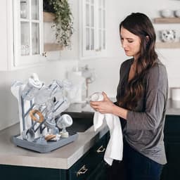 SnelShoppen - Droogrek voor Babyflessen - Ruimtebesparend Verticaal Droogrek voor Flessen en Pomponderdelen - Grijs - Ideaal voor Keuken en Babyaccess — thumbnail 4