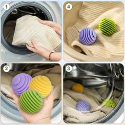 SnelShoppen - 6 Stuks Wasballen voor Wasmachine en Droger - Herbruikbare Rubber Wasballen - Tumble Dryer Balls - 5.5cm - Zacht en Duurzaam Materiaal — thumbnail 2