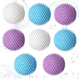 SnelShoppen - 8 stuks Herbruikbare Drogerballen Wasballen voor Wasdroger, Efficiënte Kledingreiniging, Milieu-vriendelijk, Voor Thuis Gebruik, Wit, Pe — thumbnail 1