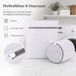 Waszakken Wasmachine – Fijnmazige Wasnetjes voor Kleding en Lingerie – Beschermende Waszakjes met Ritssluiting – 3 Stuks 40x50 cm – Wit — thumbnail 2