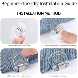 12 Stucks Broekklem - broekclip - Multifunctionele bevestigingsclip - antislip verstelbare klem - voor vrouwen - Praktische ontwerpfunctie - verbetering van de kledingpasvorm - mannen vrouwen jongens tieners - transparant — thumbnail 5