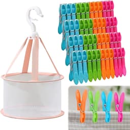 Kleurige Wasknijpers met Mand - Sterke Plastic Wasknijpers - Antislip en Windbestendig - Voor Binnen en Buiten — thumbnail 3