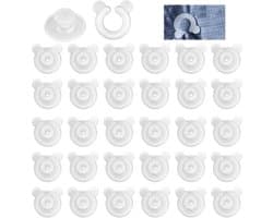 Dekbedclips Naaldloos - 30 Stuks - Transparant - Anti-slip Beddengoed Klemmen - Lakenhouder - Dekbedovertrek Fixatie - Matrasclip - Gordijnklem - Wit
