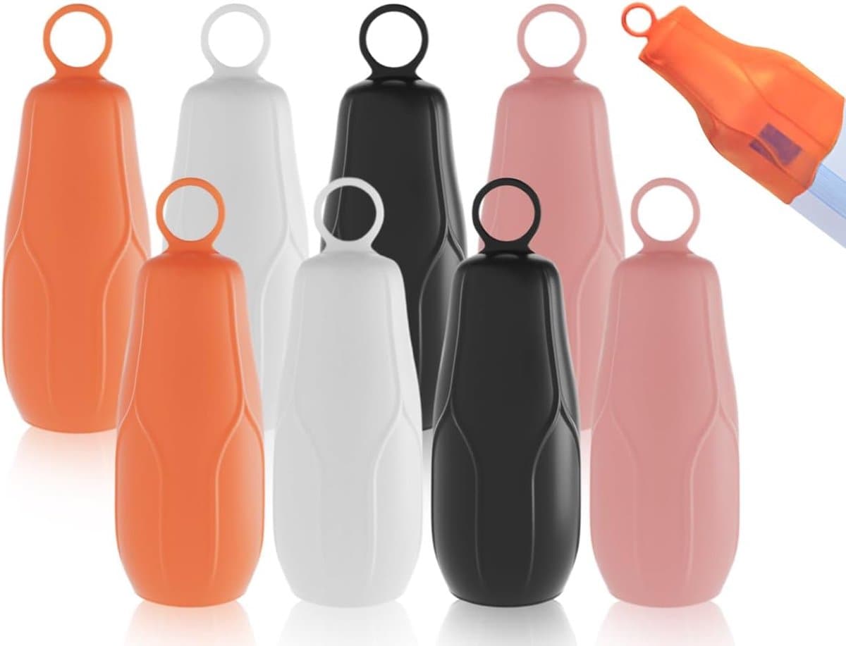 8 stuks reisfleshoezen, lekvrije siliconen hoezen voor reiscontainers, elastische lekvrije toilethoezen (96 x 35 mm) — afbeelding 1
