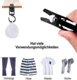 Wasknijpers, cliphaken, voor kleding, gordijnen, hoeden, zwart en wit — thumbnail 2