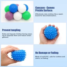 8 stuks drogerballen, drogerballen voor wasdroger, drogerballen voor donsjacks, herbruikbare wasballen, voor wasmachine, wasdroger, ballen, wollig wassen — thumbnail 4