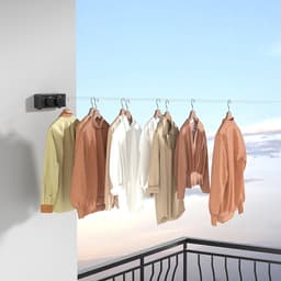 Uittrekbare Waslijn - Wand Waslijn - Was Drogen - Dubbele Lijn - 4.2 Meter - Zwart — thumbnail 3